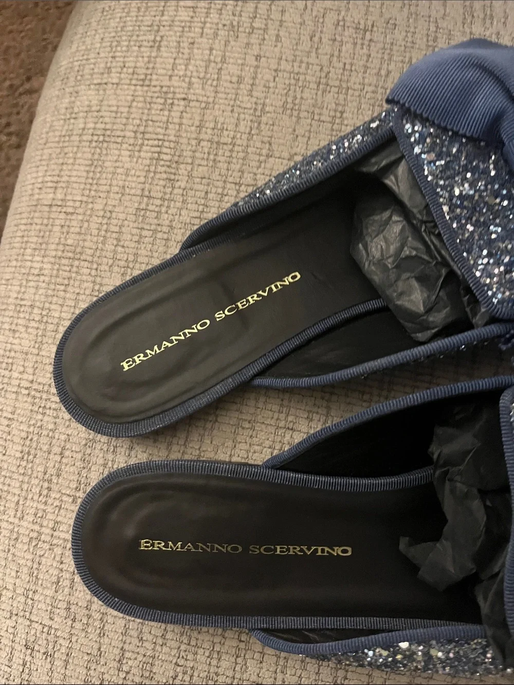 Ermanno Scervino Glitter Bow Slides